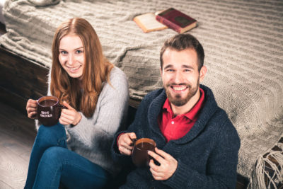 Couple enjoying their new furnace